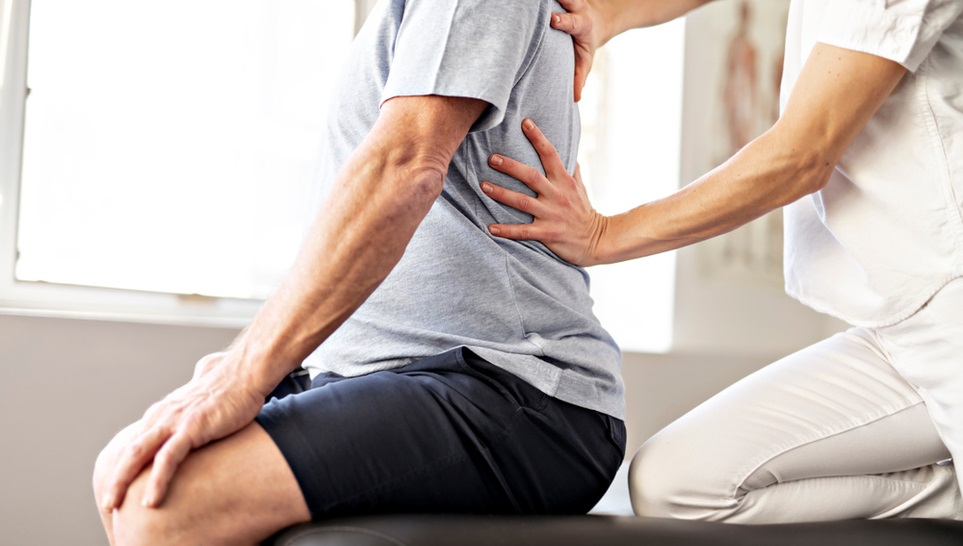 woman having a back massage