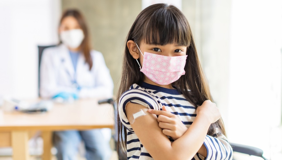 a child happy being vaccinated