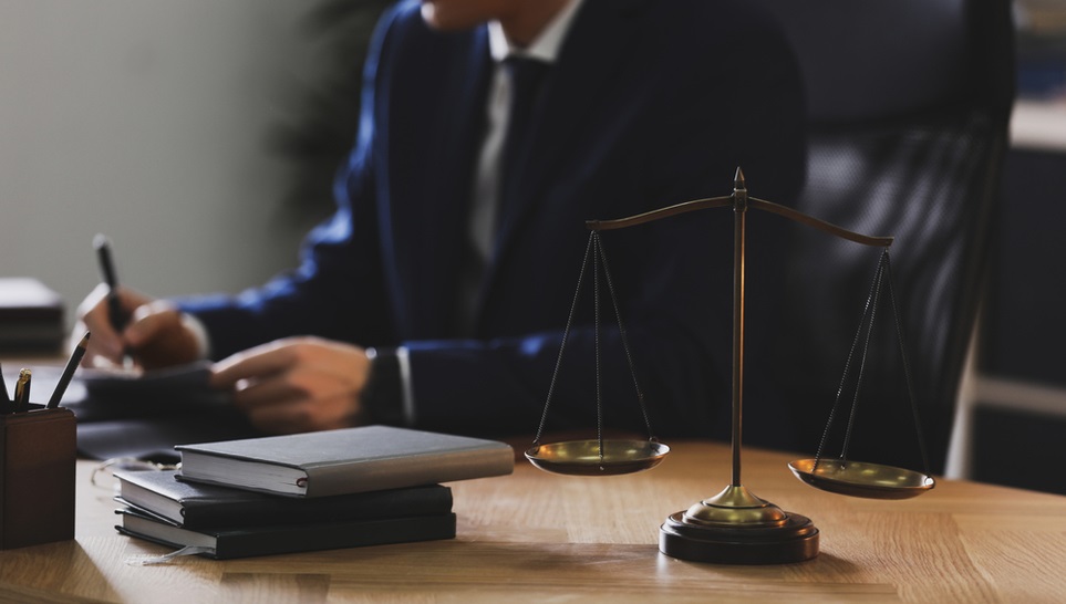 lawyer working in his office