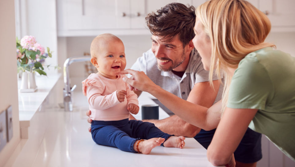 family with baby daughter who shouldnt get flu shot