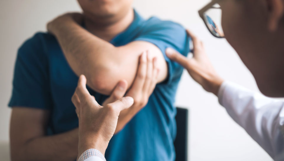 patient having physical therapy after vaccine injury