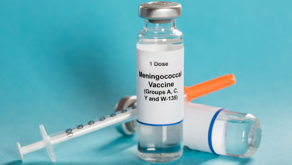one dose of meningitis vaccine and syringe