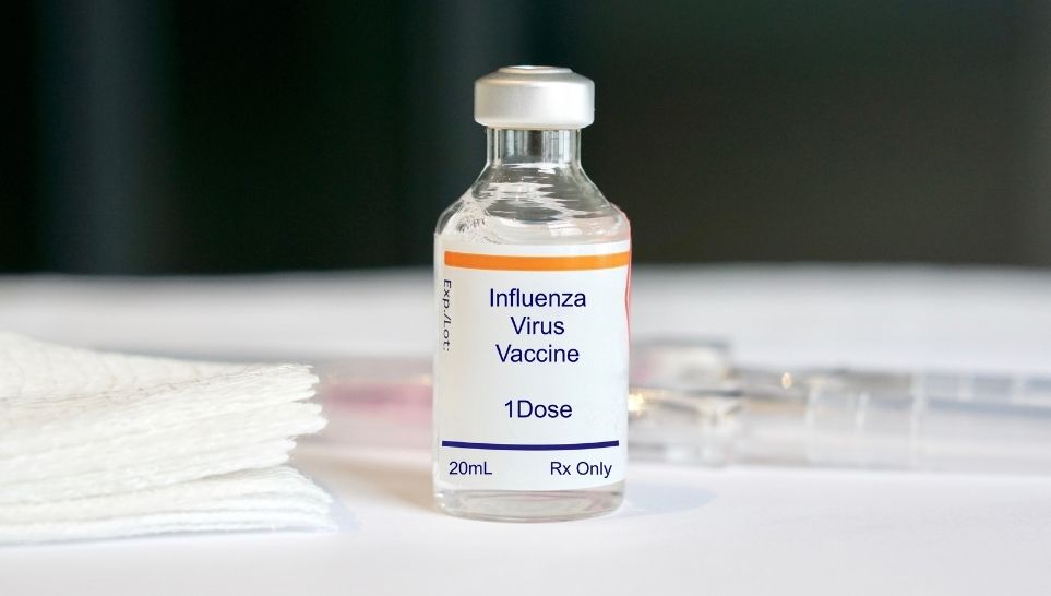 one dose of influenza virus vaccine in glass vial